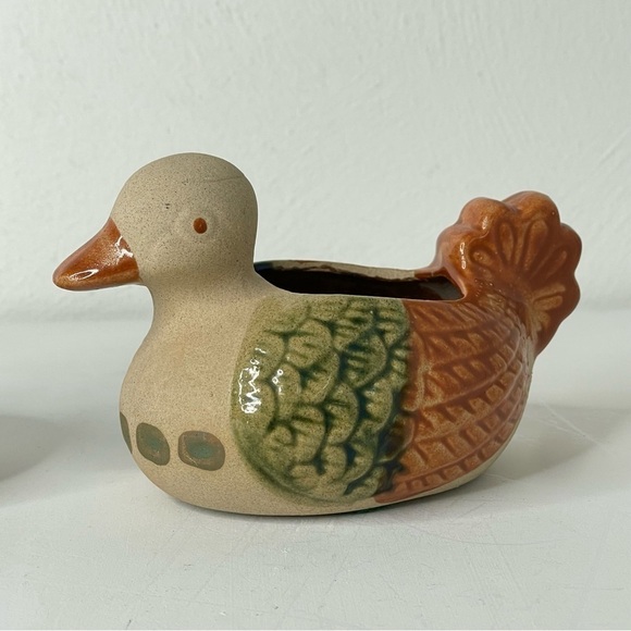 Farmhouse vintage rustic farm primitive cottage clay ceramic ducks birds SET 2 - Picture 4 of 14